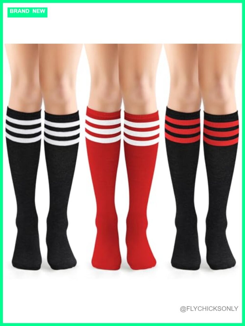 Knee High Socks for Women Athletic Sports Striped Tube Socks